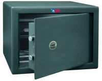 Caja fuerte de superficie BTV Modelo Decora 1030 - Cerradura Mecánica - Sólo llave. Seguridad standard, color gris grafito, con cerradura de gorjas. 