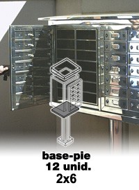 BASE Y SOPORTE PIE UNIDAD PARA CENTURY ACERO INOXIDABLE CALIDAD 304 BUZON CONCENTRADO PLURIDOMICILIARIO