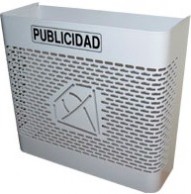 CESTA PUBLICIDAD DISEÑO GRANDE ACERO PINTADO EN BLANCO GRAN CAPACIDAD PARA PUBLICIDAD PARA PORTALES DE COMUNIDADES