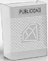 CESTA PUBLICIDAD DISEÑO PEQUEÑA ACERO PINTADO EN BLANCO GRAN CAPACIDAD PARA PUBLICIDAD PARA PORTALES DE COMUNIDADES