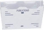 CESTA PUBLICIDAD ACERO BLANCO HORIZONTAL GRANDE