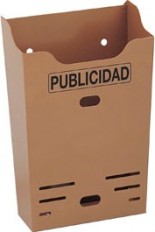 CESTA PUBLICIDAD ACERO DORADO VERTICAL PEQUEÑA