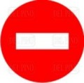 Señal de tráfico de dirección prohibida fabricada en chapa fina de acero ó aluminio según normativa para colocar en pared o con sujecion a poste ideal para comunidades de propietarios.