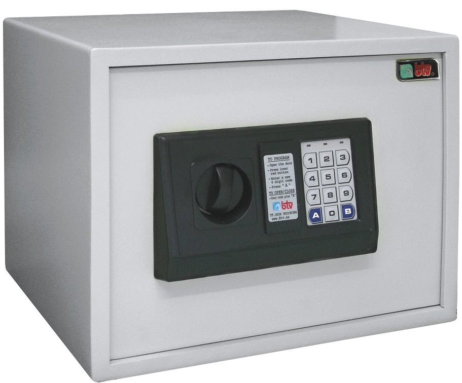 Caja fuerte de superficie Btv Modelo SH-30 - Seguridad Standard. Electrónica - Teclado digital más pomo