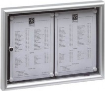 TABLON ANUNCIOS PERFIL ALUMINIO TRASERA NEGRA CAPACIDAD 2 FOLIOS PUERTA METACRILATO INCLUYE IMANES