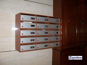 Buzn con cuerpo en madera de sapelly y puerta de aluminio inox